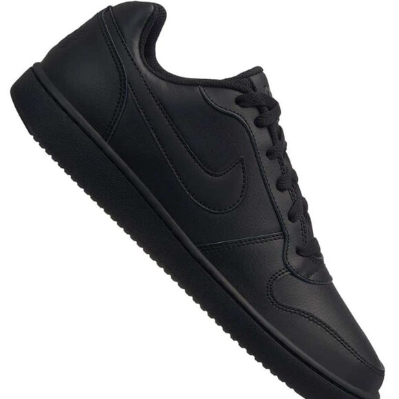 Mens Nike Ebernon low. Triple Black - Picture 1 of 7